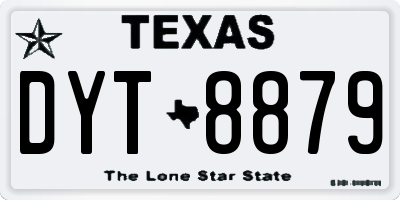 TX license plate DYT8879