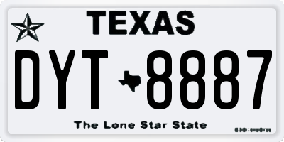TX license plate DYT8887