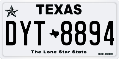 TX license plate DYT8894
