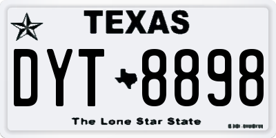 TX license plate DYT8898