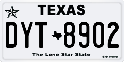 TX license plate DYT8902