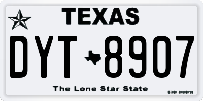 TX license plate DYT8907
