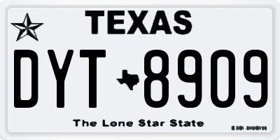 TX license plate DYT8909