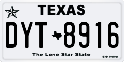 TX license plate DYT8916
