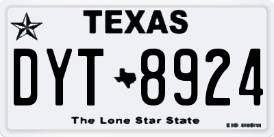 TX license plate DYT8924