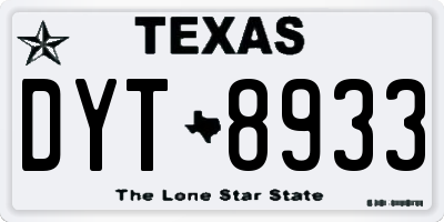 TX license plate DYT8933