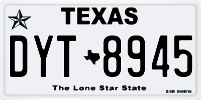 TX license plate DYT8945
