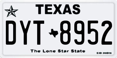 TX license plate DYT8952