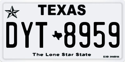 TX license plate DYT8959