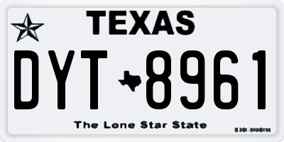 TX license plate DYT8961