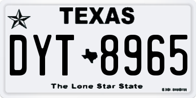TX license plate DYT8965