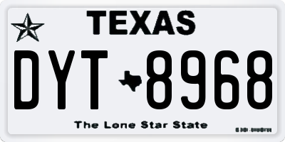 TX license plate DYT8968