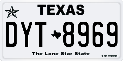 TX license plate DYT8969