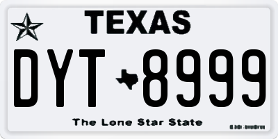 TX license plate DYT8999