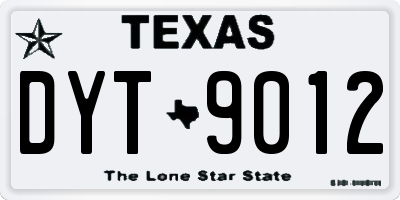 TX license plate DYT9012