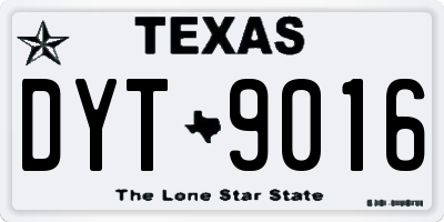 TX license plate DYT9016