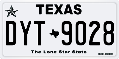 TX license plate DYT9028
