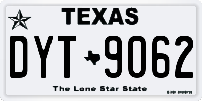 TX license plate DYT9062