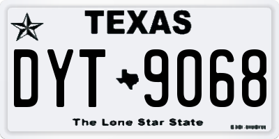 TX license plate DYT9068