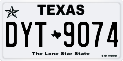 TX license plate DYT9074