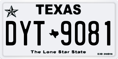 TX license plate DYT9081