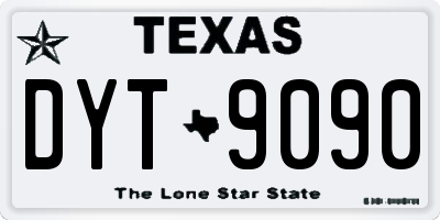 TX license plate DYT9090