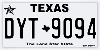 TX license plate DYT9094