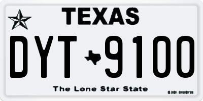 TX license plate DYT9100