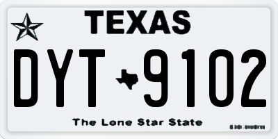 TX license plate DYT9102