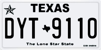TX license plate DYT9110