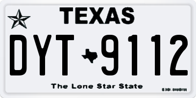 TX license plate DYT9112