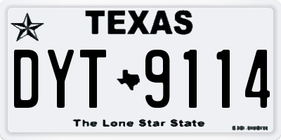 TX license plate DYT9114