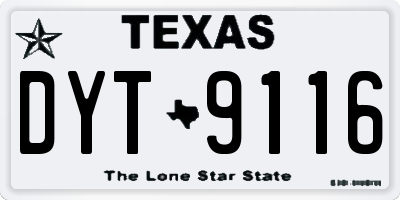 TX license plate DYT9116