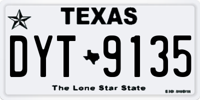 TX license plate DYT9135