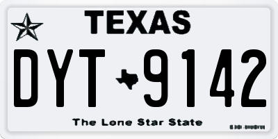 TX license plate DYT9142