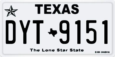 TX license plate DYT9151