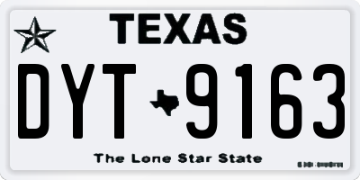 TX license plate DYT9163
