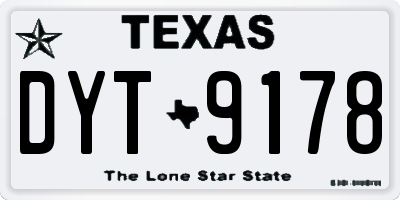 TX license plate DYT9178