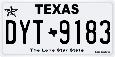 TX license plate DYT9183
