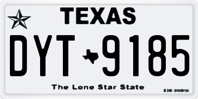 TX license plate DYT9185
