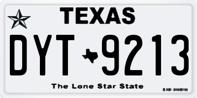 TX license plate DYT9213