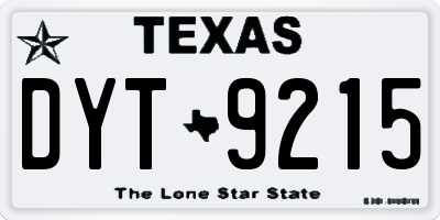 TX license plate DYT9215