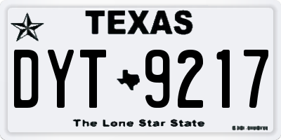 TX license plate DYT9217