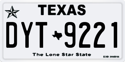 TX license plate DYT9221