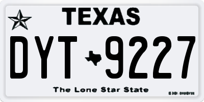 TX license plate DYT9227