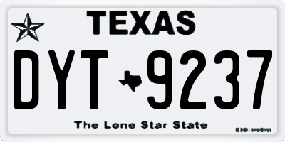 TX license plate DYT9237