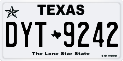 TX license plate DYT9242