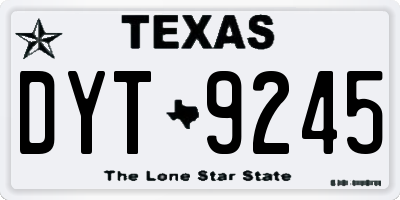 TX license plate DYT9245