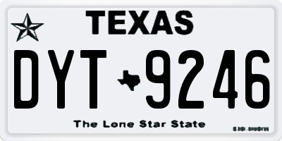 TX license plate DYT9246