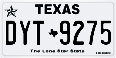TX license plate DYT9275